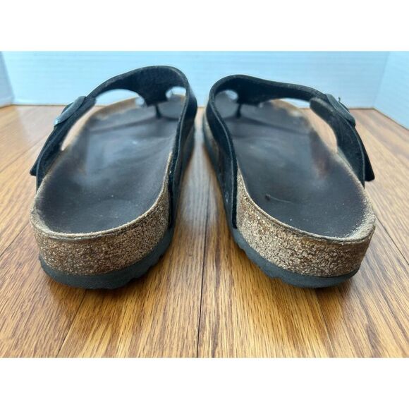 Birkenstock Gizeh Leather Unisex Sandal Black Men 5 5.5 Women 7.5 8 - Picture 5 of 9